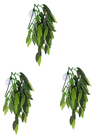 minkissy Lot De 3 Plantes Daquarium en Rotin Réalistes Herbe Décorative Artificielle pour Aquarium Poissons Betta pour Eau Douce/