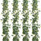 UXORSN Guirnalda de Hojas de Eucalipto Artificial 4 Pieza Colgante Guirnalda de Vides Hortensia de Seda Blanca Hojas Verdes de Mariposa Hiedra de Colgar Plantas para Boda Fiesta Mesa Decoración