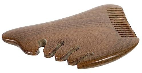 Holz Massagekamm Braun mit Abgerundeten Kanten für Haarstyling | Massagerhythmus für Kopfhaut, 1 Stück, Leicht zu Tragen für Zuhause und Unterwegs