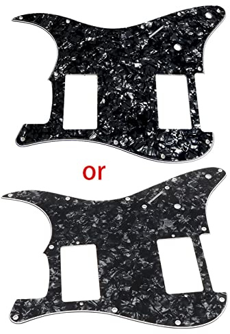 3-lagiges schwarzes Gitarren-Pickguard für Strat 2 HH Humbucker-Gitarren-Rückplatte