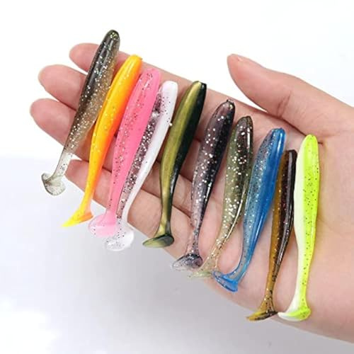 Njord Kalastus Gummiköder| Shad Gummifisch Set, Größen Wählbar: 7,5cm 10cm 12cm | Gummiköder Zander in fängigen Farben |Zander Gummifische Set (10 Stück | 7,5cm) …