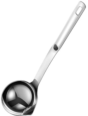 Cuillère à Soupe en Acier Inoxydable 304 Argenté pour Séparation D’huile | Usage la Cuisine, Protège des Éclaboussures Chaudes, Boisson de Bouillon, Finition Inox