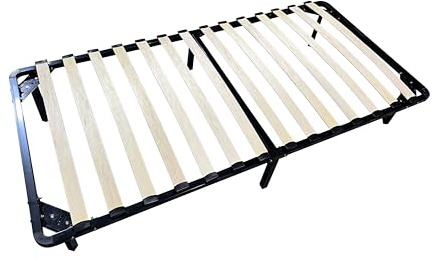 Buartttbear Sommier 90x190 avec Pieds avec Lattes Bois et Structure Metal