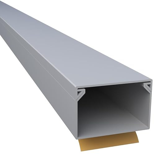 CILSON WDK3020SG 4600190 Kabelkanal Selbstklebend 30x20mm 20m - 10 Stück 2 m / 2000 mm, Grau, Umfangreiche Kabelkapazität, Dauerhafter Halt