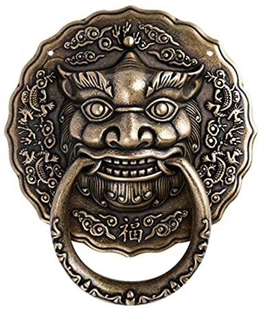 SANZHEN Türklopfer, Bronze, Retro, Anti-Rost, Messing, Türgriff für Villa, Innenhof, Haustür, Dekoration, Zubehör