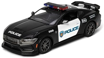 KiNSMART 2024 Ford Mustang Dark Horse 5 1:38 Scale Die Cast Model Toy Muscle Car (Rescue Police Edition)