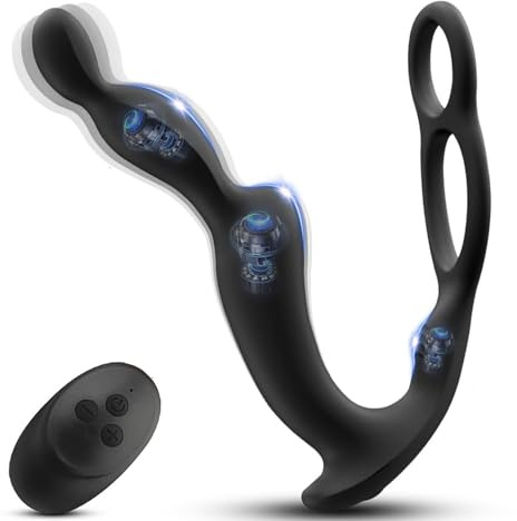 LZYLWC Analvibratoren für Mann Prostata Stimulation Männer mit Penisring 10 Vibrationen Anal Vibrator Analplug für Männer Sex Spielzeug für die Männer Sex Toyset für Man