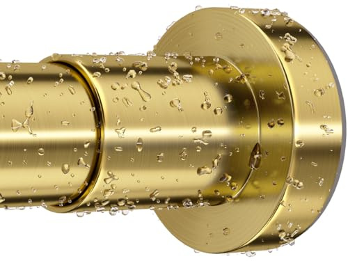 ZYRW Duschvorhangstange 0.9-2.5m Verstellbar Edelstahl Duschvorhangstange Rostfrei Federspannung Rutschfest Ohne Bohren für Badezimmerfenster Gold