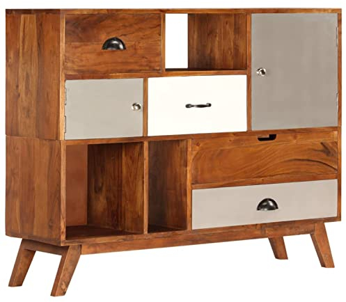 JUDYY Sideboard, Kommode Schlafzimmer, Kommoden & Sideboards, Wohnzimmerschrank, Flur Kommode, Zimmer Möbel, 115 x 35 x 86 cm Akazienholz Massiv