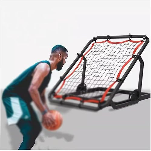 ASerZenith Fußball-Springback-Netz-Rebounder, Volleyball-/Wasserball-/Tchoukball-Rücklaufsystem, Mehrwinkeleinstellung für Teenager und alle Altersgruppen