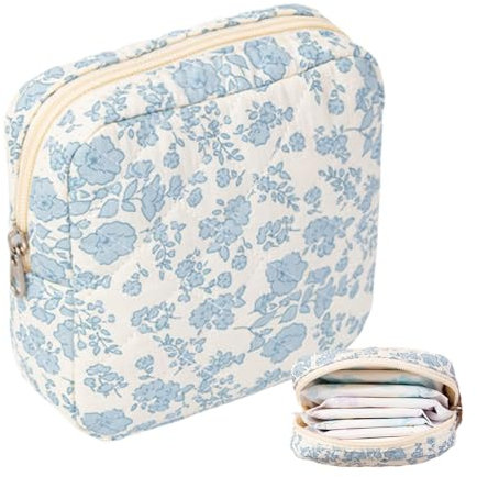 Sleek Design Period Pouch, Stylish Zipper Menstrual Bag, Teen Sanitary Napkin Holder, Compact Tampon Storage Pouch for Pads, Women, Indoor, Bathroom, 3 Different Design