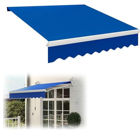 Markisenbespannung Sonnenschutz Markisenstoff Markisentuch Markise Canvas Markisen Ersatzstoff Markisenstoff Wechseln Balkonmarkisen Sonnenschutz Stoff Außen Markisenstoff Wasserdicht(Blue,1.5x1m(4.9x