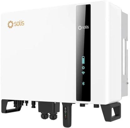 Solis Wechselrichter mit hoher Spannung, dreiphasig, Hybrid, On-Grid/Off-Grid, 10 kW, doppelter MPPT, CEI 0-21, LCD-Display, WiFi Meter und TA inklusive, 10 Jahre Garantie IP66