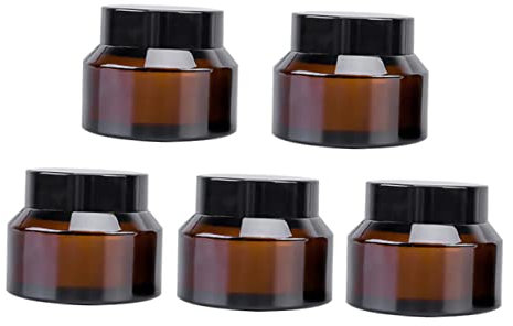 Didiseaon Lot De 5 Pots De Crème Marron En Verre Légers Pour Le Voyage Pour Cosmétiques 50 G Pour Le Rangement De Crèmes Pour Les Yeux