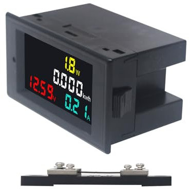 KETOTEK Voltmetre Amperemetre DC 7-20V 50A Testeur de Tension Wattmetre Compteur d'énergie Numerique LCD énergiemètre Multimè Tensionmetre