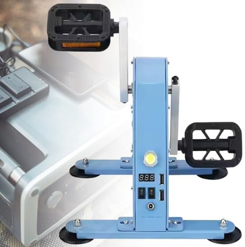 Générateur à pédale portable, générateur à manivelle 100W avec fonction de stockage d'énergie, sortie DC 1-35V, double sortie USB de charge rapide, générateur d'énergie à pédale, pour extérieur