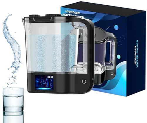 Hydrogen Water Generator 2L with LED Display, Smart Cleaning Function, SPE and PEM Technology, Two Modes, Streaming Sound - Portable Hydrogen Water Bottle Maker