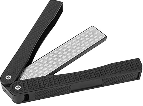 Ajusteur des Couteaux, Affûtage en Pierre Pliante avec un Aiguillon de Couteau Léger pour les Outils Jardin (BLACK)