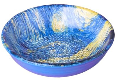 BEAMEL HOME Plato Rallador Cerámica Hecho A Mano Diseño Decorativo Utensilio Cocina Arte Funcional Vajilla Artesanal (Van Gogh, Mediano)