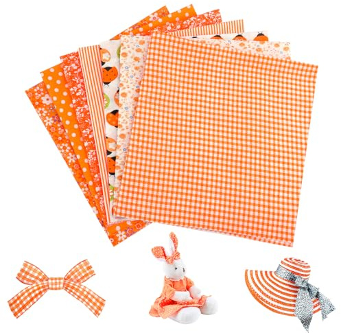 Stoffe zum Nähen, Volltonfarbe Quadrate Baumwollstoff, Patchwork Stoffe Paket, Stoffreste zum Basteln, Bunte Stoffpakete, Fabrics for Sewing Handgemachten (Gelb, 50x50cm)