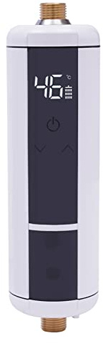 C-Juzarl Mini Durchlauferhitzer 3500W Elektrische Durchlauferhitzer Dusche Instant Warmwasserbereiter mit LED-Anzeige, Wassererhitzer für Küche, Badezimmer