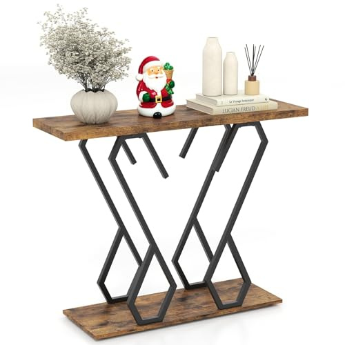 LIFEZEAL Tavolo Console Moderno, Tavolo Consolle (marrone)