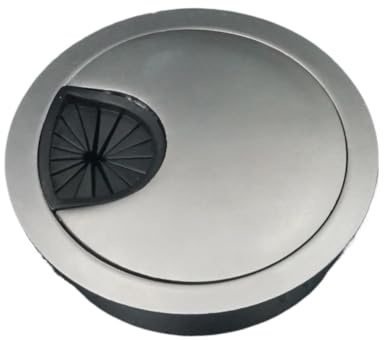 Pasacables de Escritorio Redondo Tapa de Orificio for Cables, Puerto Salida, Mesa, computadora, Escritorio, pasacables Redondo(Silver Gray,80mm)