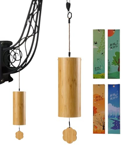 Tuxxjzm Türklingel – Holzglocke für Tür, handgefertigt, musikalische Dekoration für Terrasse, Zaun, Garten, Schlafzimmer, Deck, Spielhaus, Heimdekoration