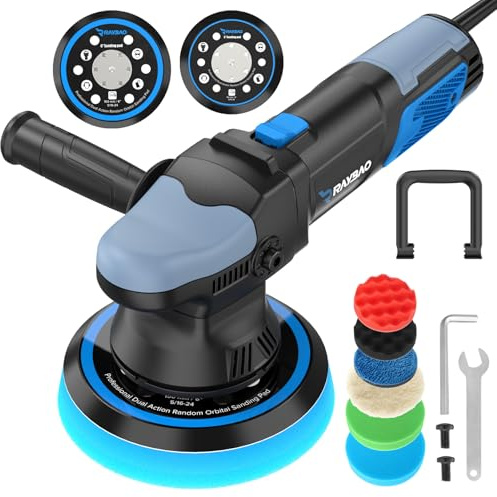 RAYBAO Lucidatrice orbitale professionale per auto, 900 W, movimento casuale, per dettagli auto, correzione della vernice, lucidatura delle superfici
