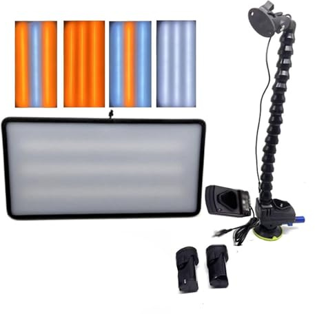 YXCMD Lampada PDR per Riparazione Bozze Senza Vernice - Luci LED 6 Colori con Base a Ventosa, Luminosità Regolabile, 3 Opzioni Alimentazione (Elettrica/Portatile) Kit per Rimozione Ammaccature Auto