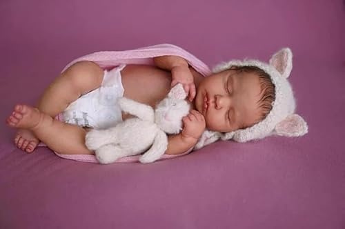 Zero pam Reborn Baby Puppen Vollsilikon Lebensecht Mädchen-50cm Reborn Puppe Mit Haaren, Babypuppen Wie Echt, Lebensechte Babypuppen mit Zubehör, Echte Baby Puppe, Puppe für Mädchen