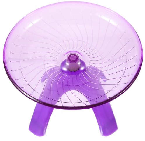 TOYANDONA Rueda de Hámster Silenciosa para Correr, Accesorio de Plástico Duradero, Tamaño Mediano Violeta, Ejercicio para Conejillo de Indias y Mascotas Pequeñas