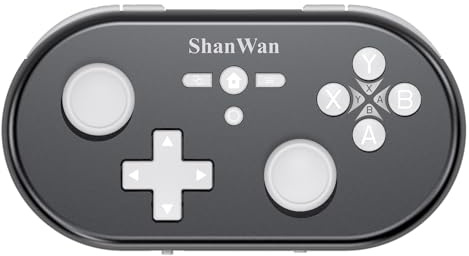 ShanWan Mini controlador inalámbrico para Switch, PC, iOS, Android, soporta modo de teclado para iPad Procreate (plateado)