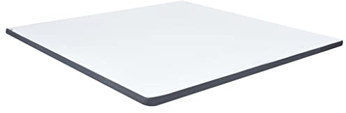 LoogCape Surmatelas pour lit à sommier tapissier, 200 x 200 x 5 cm, moyennement doux, housse lavable avec fermeture éclair, tissu polyester garnissage en mousse, pour surmatelas en mousse froide et