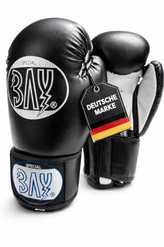 BAY Future Boxhandschuhe für Training und Wettkampf, 14 Unzen, Schwarz/Weiß