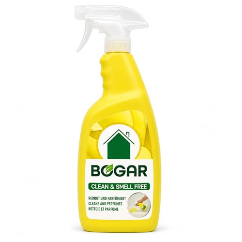 Bogaclean Clean & Smell Free Spray - Geruchsentferner & Fleckenentferner - 750 ml - Mikrobiologischer Geruchsneutralisierer & Enzymreiniger