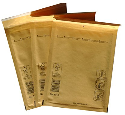 PeakPack 100x Premium Luftpolster Versandtaschen Braun Gold Typ C/3