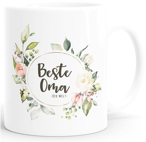 MoonWorks® Kaffee-Tasse Beste Oma der Welt Geschenk-Tasse Weiss unisize
