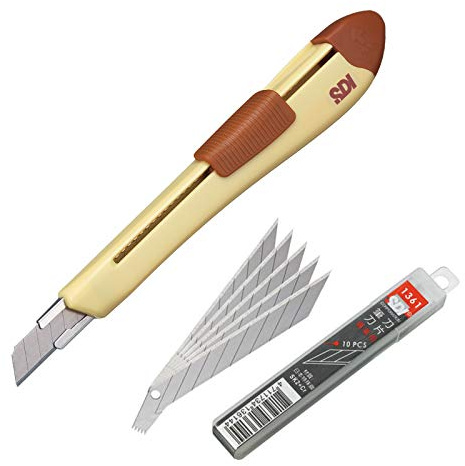 Taglierina SDI Ergo Ease Cutter, Leggera ed Ergonomica, con 10 Lame di Ricambio in Acciaio SK2+Cr2. Colore Giallo