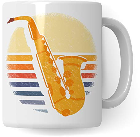 Pagma Druck Saxophon Geschenk Becher, Saxophon Tasse Geschenkidee Saxophonist, Kaffeetasse Saxophonspieler Saxophone