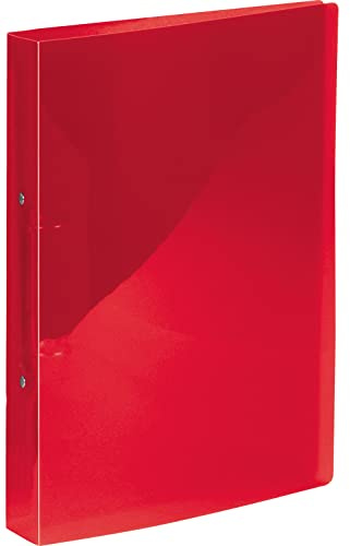 Kangaro Ringbuch, Format A4, 2 Ringe O-Mechanik, Kapazität 25mm, Material PP, Farbe rot transparent