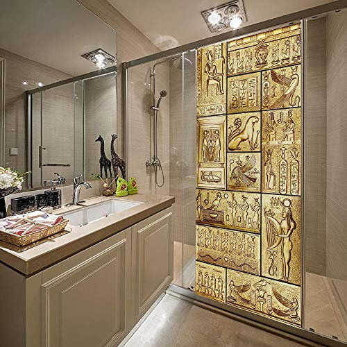 SHOMEY 3D Türaufkleber Ägyptischer Pharao 77 x 200 cm Türtapete selbstklebend Wasserdichte abnehmbare Tapete Vinyl Tür Aufkleber Innentür Schlafzimmer Badezimmer Kü