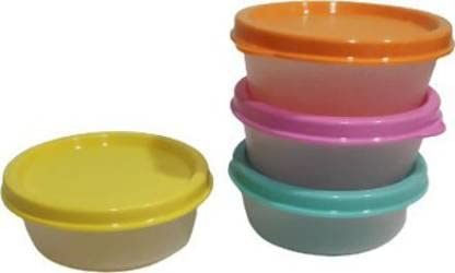 Tupperware Small Round Wonder - Set di 4 contenitori per snack da 65 ml, in plastica, confezione da 4, multicolore