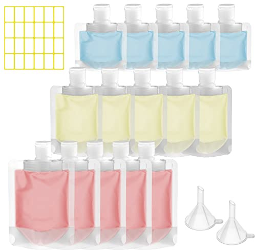 18pcs Travel Pouches for Toiletries,Portable Fluid Packing Bag | Transparent Clamshell for Lotion Shampoo Toiletries(30ml, 50ml, 100ml)