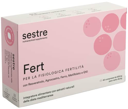 Sestre Fert Concepimento | Integratore per la Fertilità Femminile con Acido Folico Attivato | Regolarizza le Funzioni Ormonali | Ricco di Estratti Brevettati Made in Italy | 60 Compresse