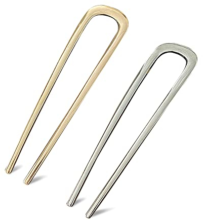 U-förmige Haarnadel aus Metall in Übergröße, für längeres und dickeres Haar, Metall-Haarnadeln, Hochsteckfrisuren, Metall-Haarspangen, Haarnadeln, 2 Farben, 2 Farben