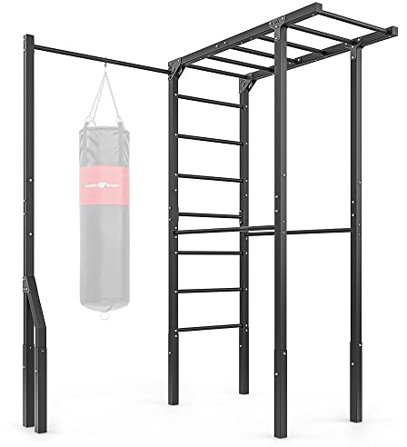 Marbo Sport Sprossenwand mit Boxsackhalterung und kurzen Dip-Stangen MO-Z4, OUTDOOR, stabile langlebige Konstruktion pulverbeschichtet, Tragfähigkeit bis 110kg, massive Metallprofile, MADE IN EU