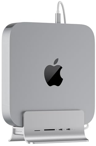 Hub USB C para Mac Mini M1/M2, Adaptador de hub USB Compatible con SSD M.2 | PULWTOP Estación de acoplamiento 5 en 1 para Mac Mini con 2 USB C de 10 Gbps, SD/TF, SSD M.2 NVMe(SSD No Incluido)