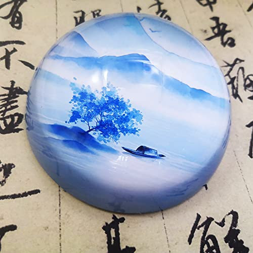 Kristall Ornament Boot Landschaft Glas Halbkugel Briefbeschwerer Halbkugel Figur handgefertigt Kunst Geschenk Home Office Tisch Ornament Ball