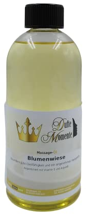 Dufte Momente Massageöl Blumenwiese – 500 ml – Pflanzenölbasis mit Lavendel, Rose & Anis – blumig & entspannend – für Massage & Wellness – vegan & Made in Germany
